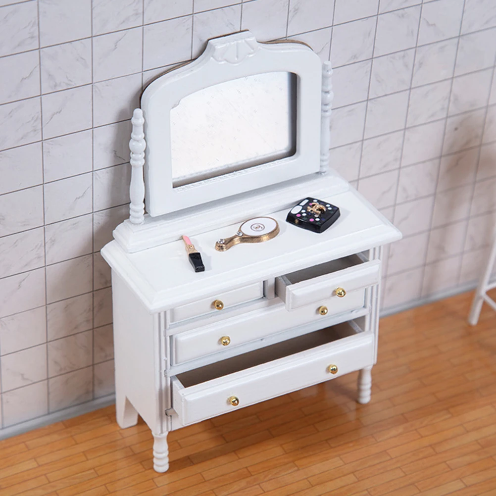 Toeletta Decorazione Mobili per la casa Mini Accessori Tavolo in legno Modello in legno Bambino in miniatura