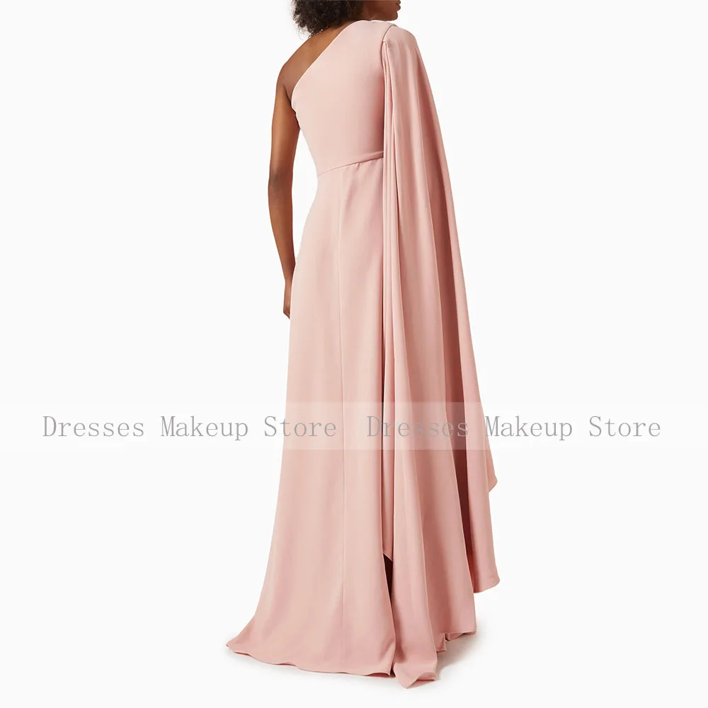 Aangepaste galajurk één schouder gedrapeerd een lijn elegante bruiloft jurken voor vrouwen mantel mouw eenvoudige avondjurken lang