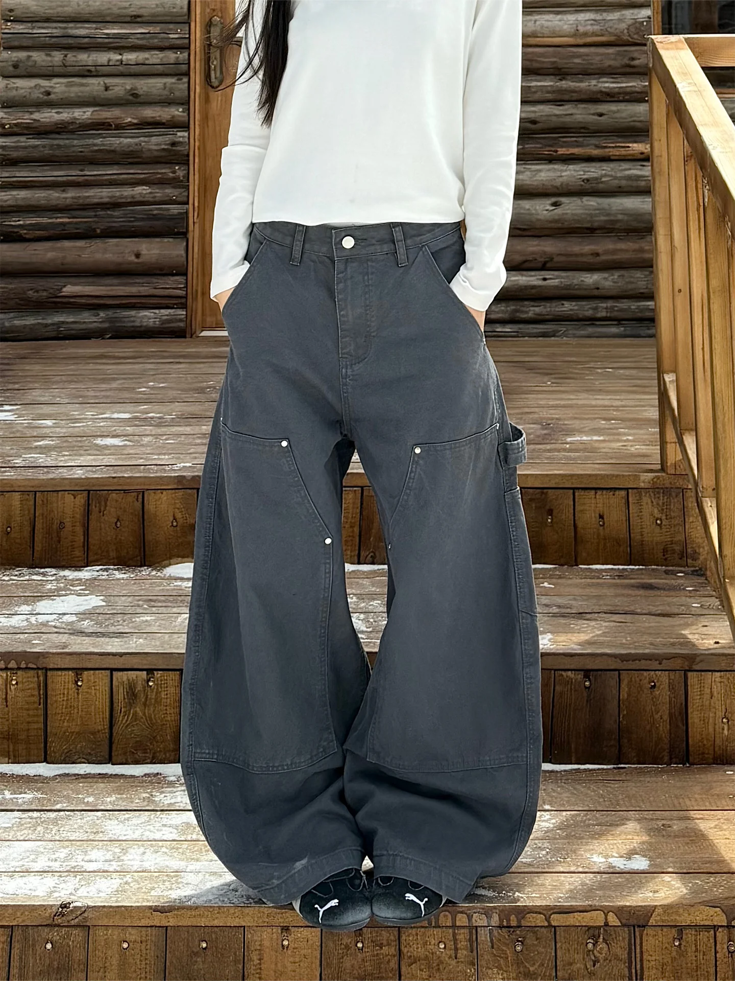 

Винтажные рабочие брюки Don Cry для мужчин и женщин, повседневные хлопковые брюки с широкими штанинами, удобные, дышащие, износостойкие