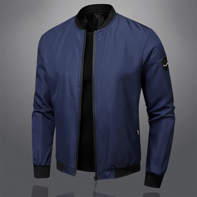 

Новая мужская повседневная куртка, весенне-осеннее тонкое пальто, легкая однотонная верхняя одежда на молнии, ветровка, уличная мода унисекс