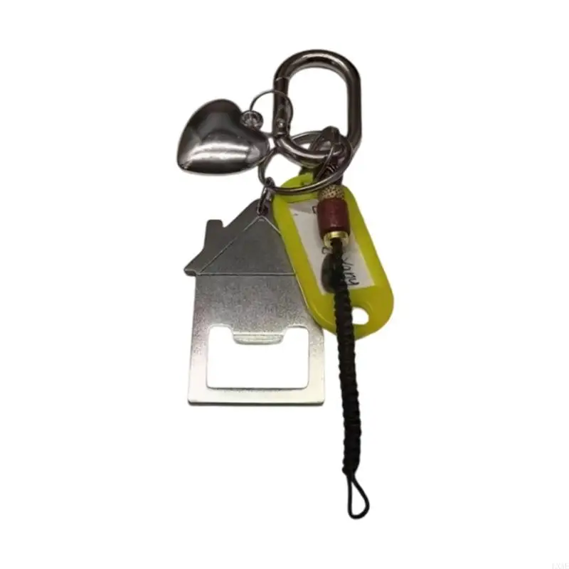  Artistic House Shaped Keychain Metal And Stylish Easy To Attach To Bags or Pockets Decorative Gift Hanging Pendant