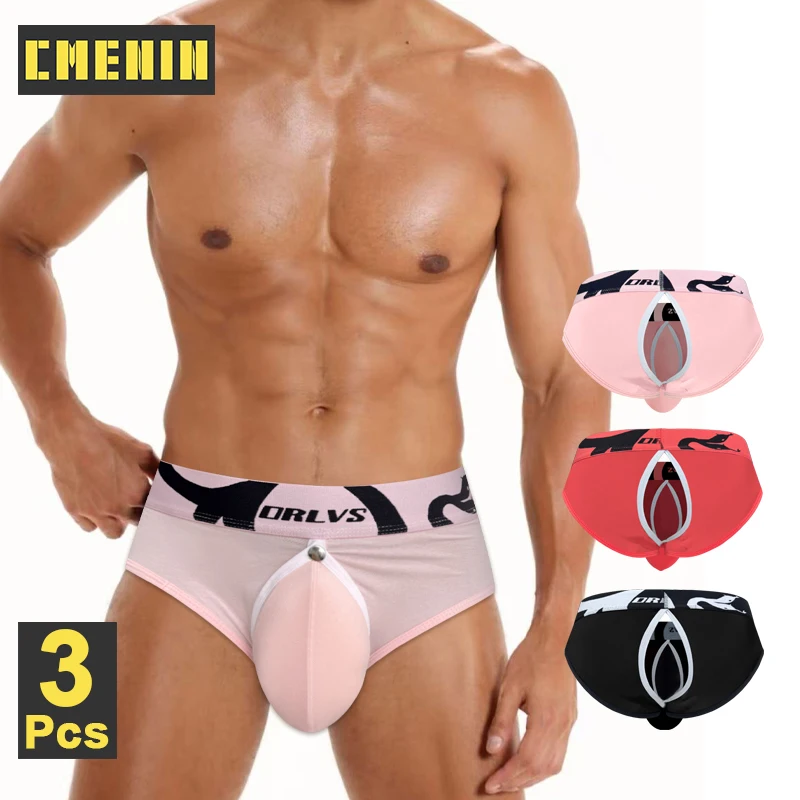 

3 шт., мужское нижнее белье из модала, сексуальные мужские трусы со съемным ремешком для геев, дышащие мужские трусы с вырезами, мужские трусы-бикини