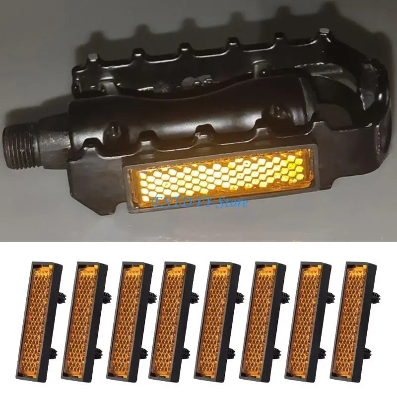 

G6DE Pack of 8 Bicycles Pedals Bike Pedal Reflectors Wheel Reflectors Pedal Reflector