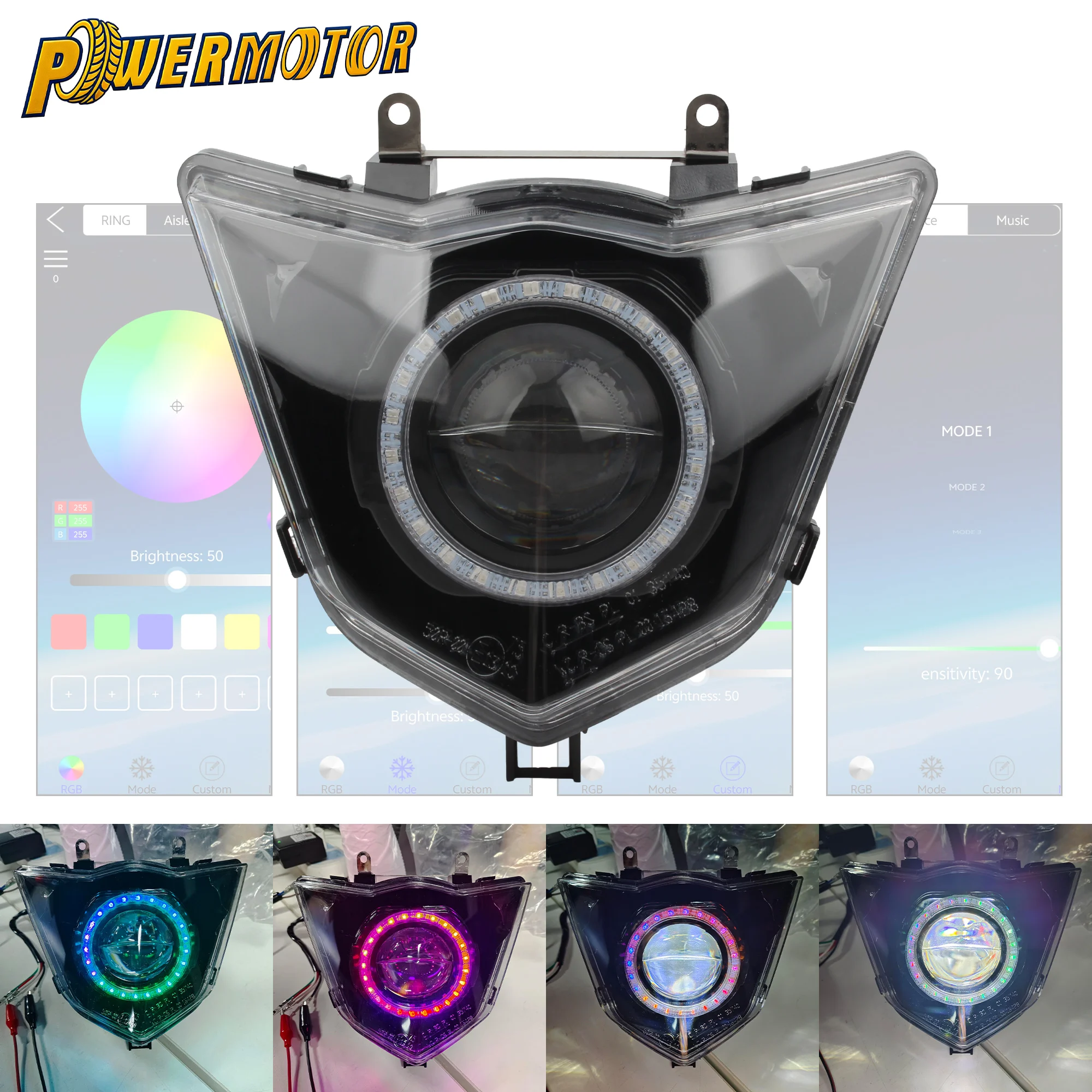 

Motocross LED Angel Eye Headlight App Control RGB Headlamp Modified For Yamaha WR125 WR 125 X R 2009-2012 2013 2014 2015 2016
