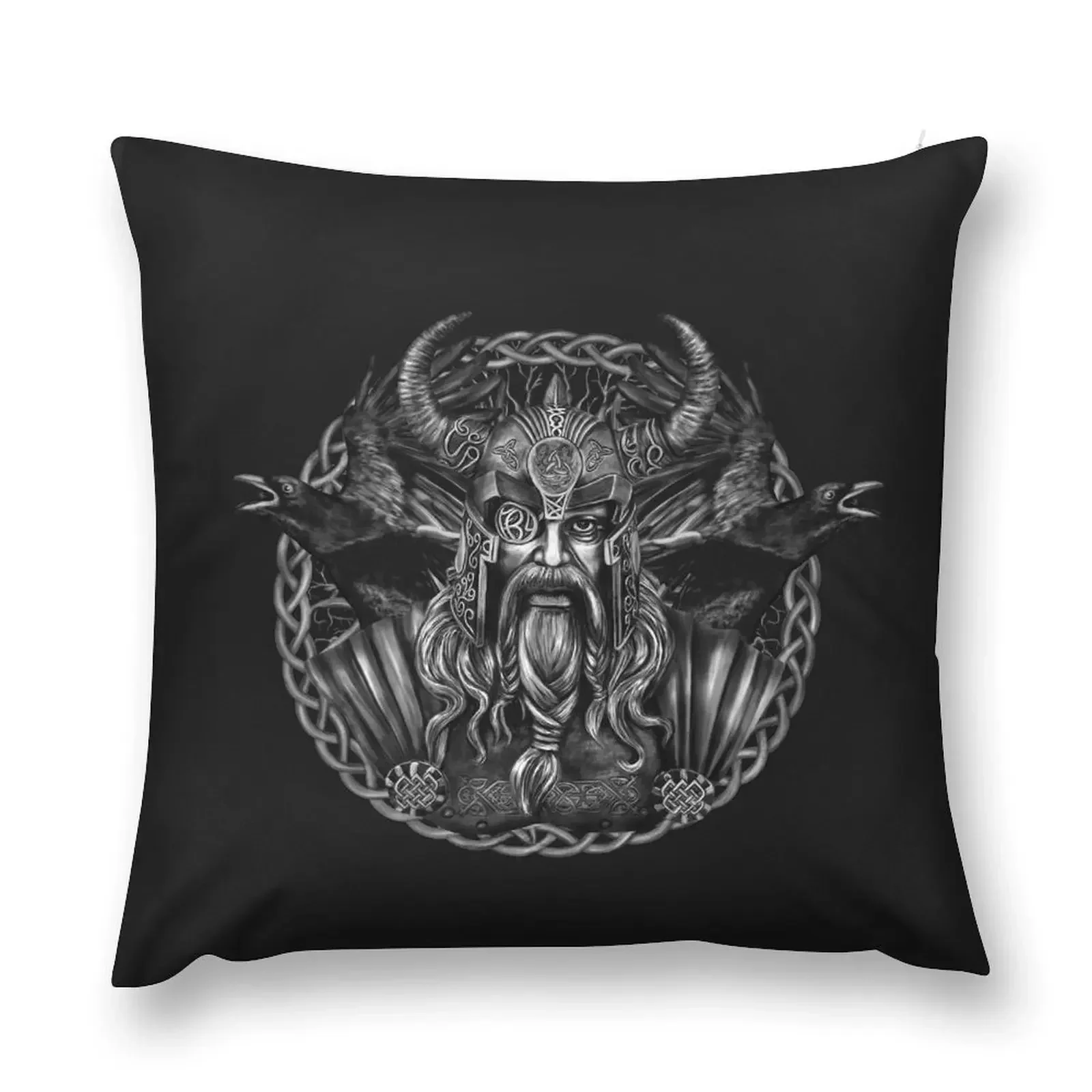 

Odin and his ravens Huginn and Muninn Throw Pillow luxury throw pillow covers Christmas Covers pillow