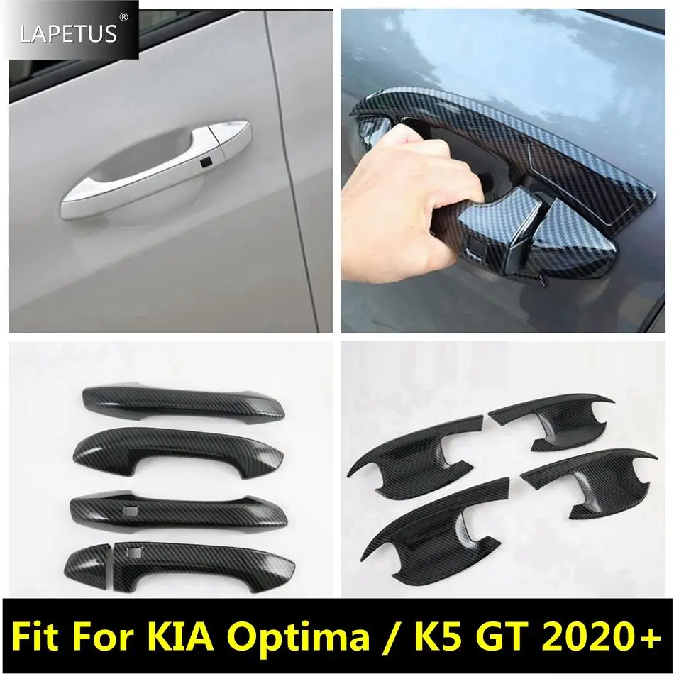 

Door Grab / Handle Catch Bowl Pull Doorknob Decor Cover Trim Fit For KIA Optima / K5 GT 2020 - 2022 Carbon Fiber Car Accessories