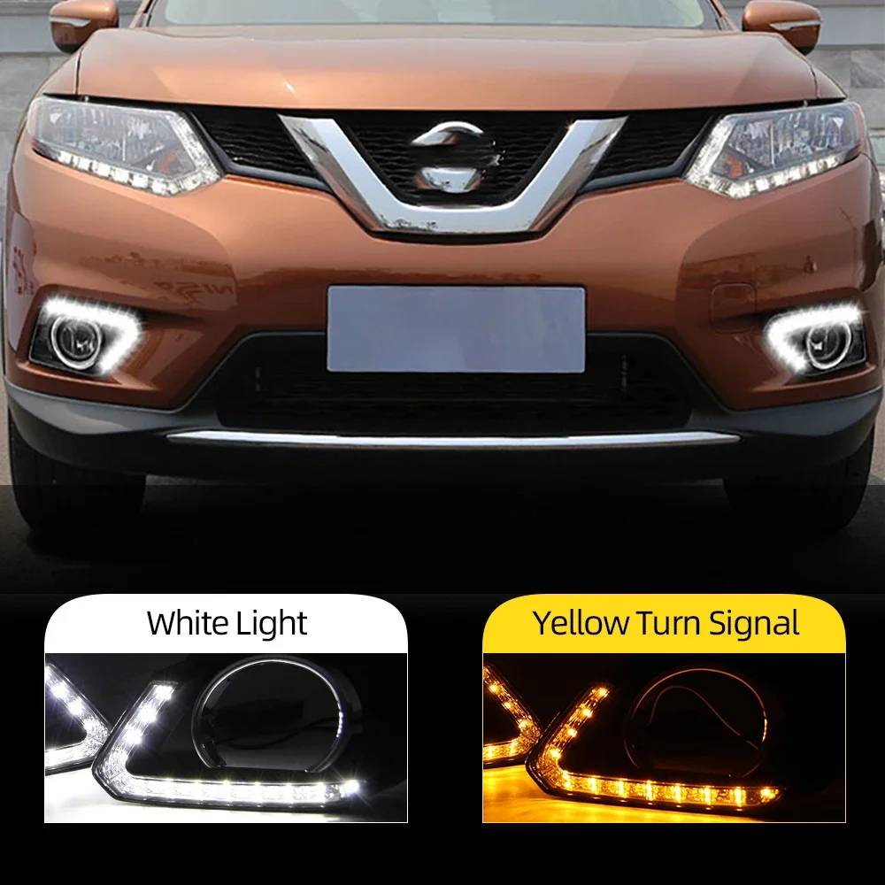 New！ New! LED DRL For Nissan X-Trail Xtrail X trail 2014 2015 2016 Daytime Running Lights Daylight Fog light cover Foglamp