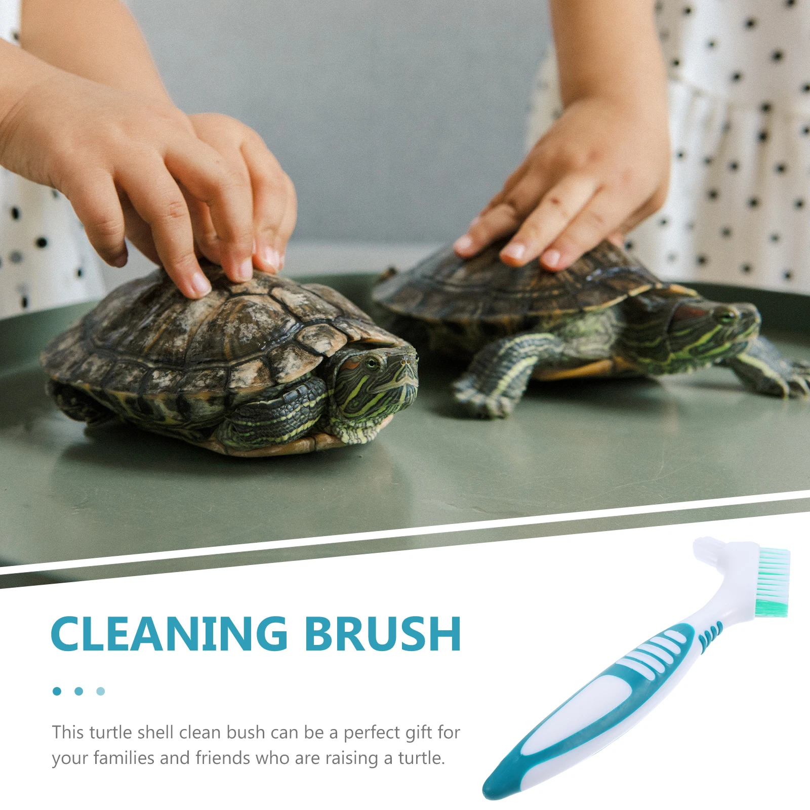 

Tortoise Shell Mud Clean Brush Double-Side Design Dense Bristles Good Cleaning Effects Portable Household Mini Brush