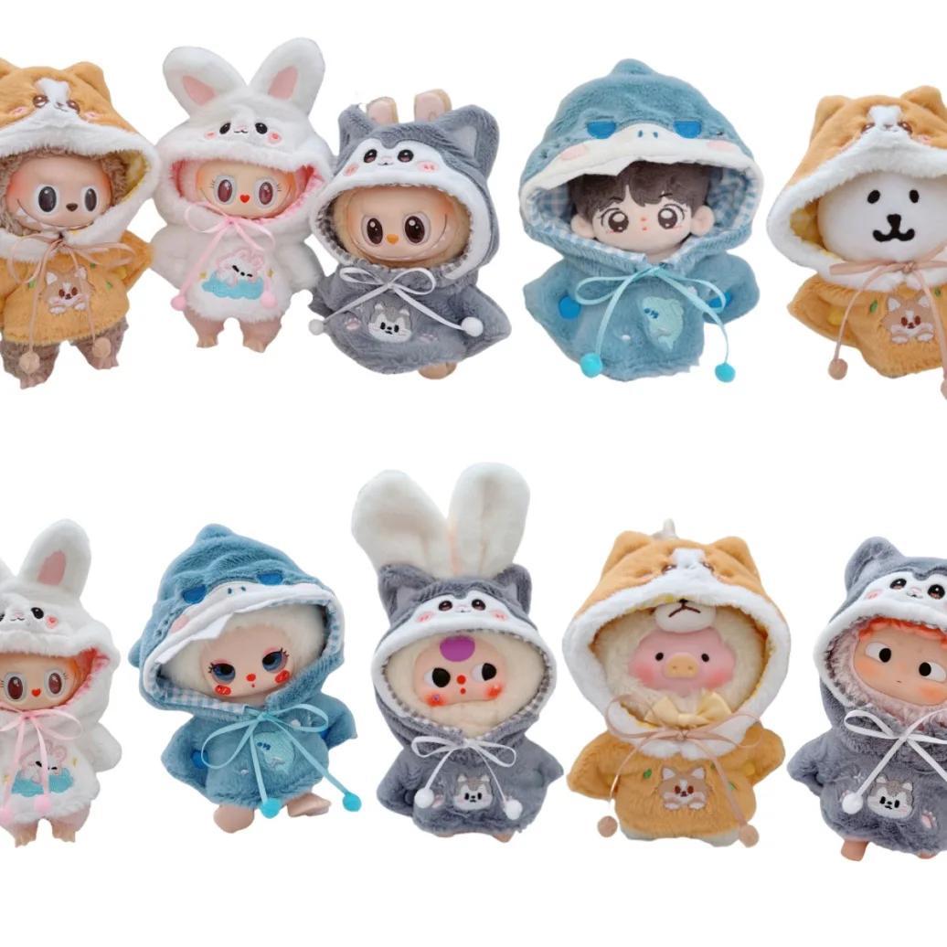 Ubranka dla lalek Labubu 17 cm, bawełniana lalka 10 cm, duży głupi pies, samokryty na wadach niedźwiedź, pluszowa narzutka/szal dla zwierząt.