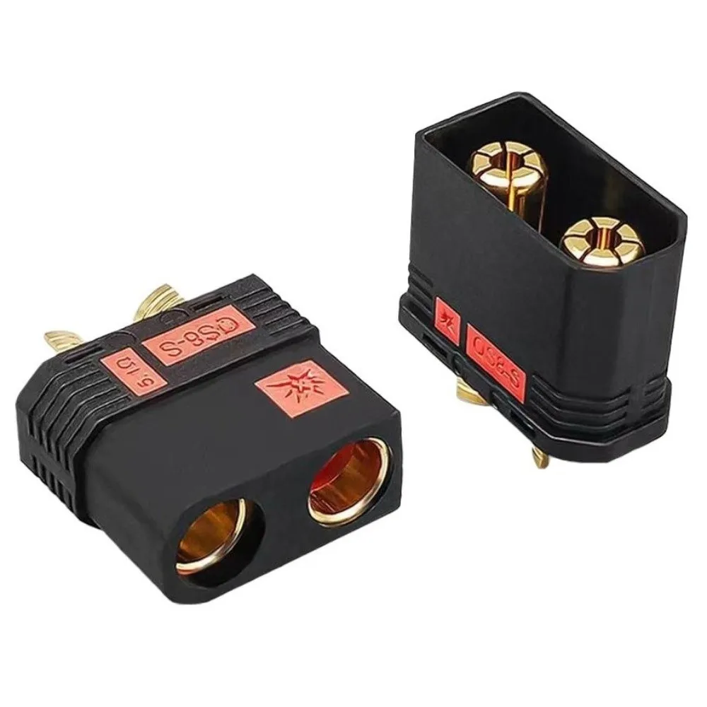 New High Current QS8-S Connector Anti Spark Black QS8-S M F Plug Set Gold Plated QS8P-S Battery Plug for RC Model Car