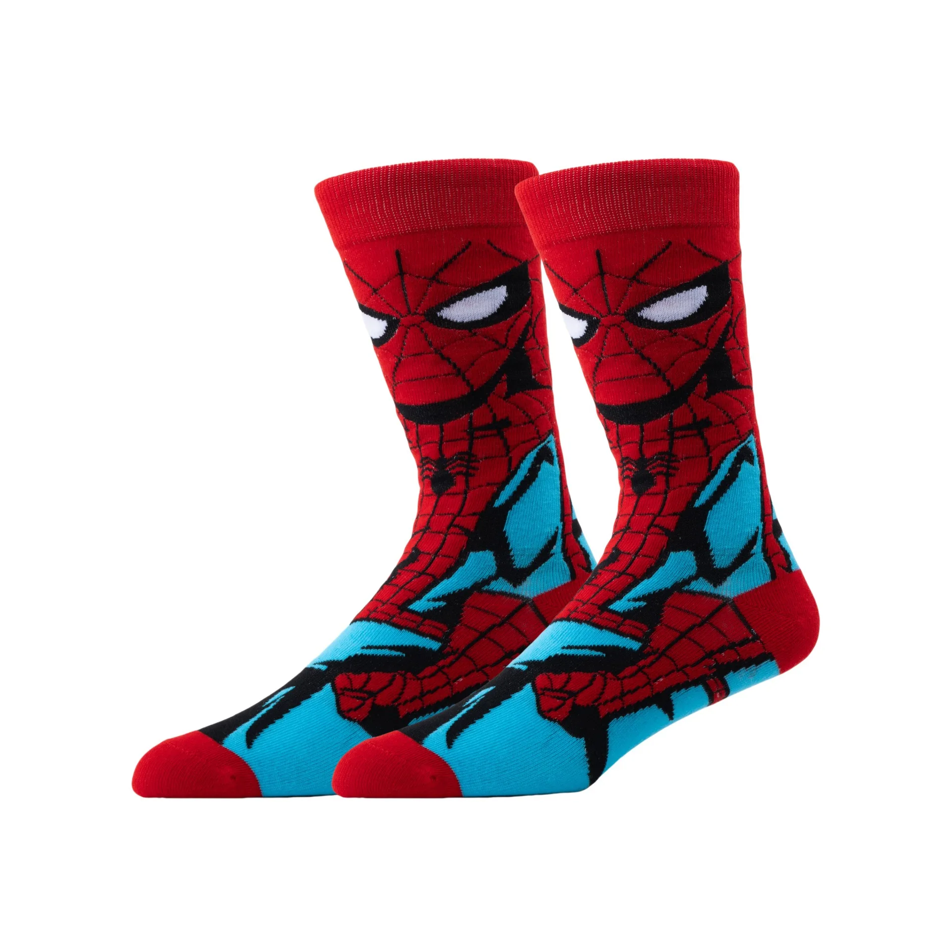 3 Pairs of Men\'s Superhero Patterned Crew Socks Comfortable Soft Breathable Spring and Autumn Outdoor Sports Pressure Socks