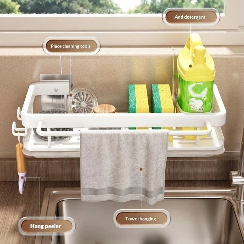 Wall-Mounted Dishwashing Rack Multi-Purpose Aluminum Wall-Mounted Rack With Rust-Resistant Powder Coating Set