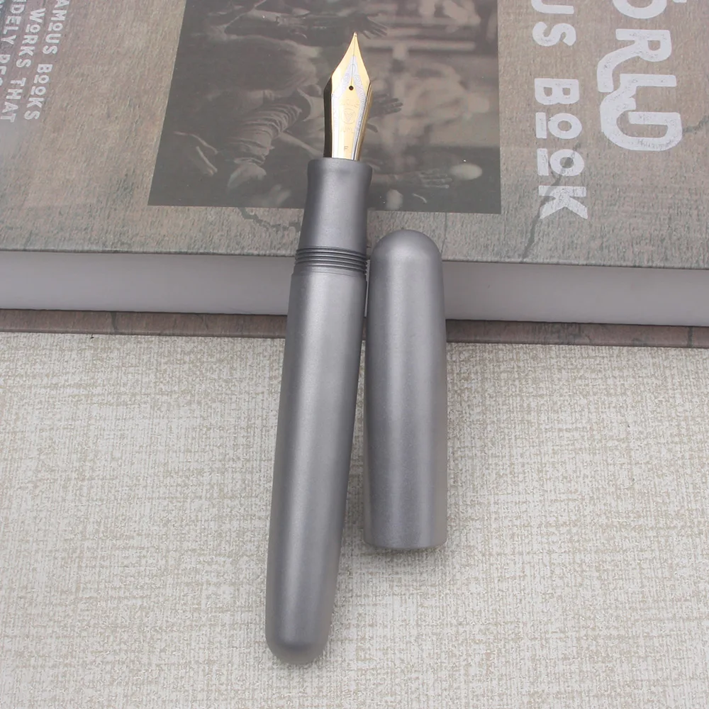 

НОВАЯ перьевая ручка Frosted Wingsung NO.9 F/M/B с наконечником, огромная большая ручка-конвертер чернил из титанового сплава, ручка для делового письма, офисный подарок