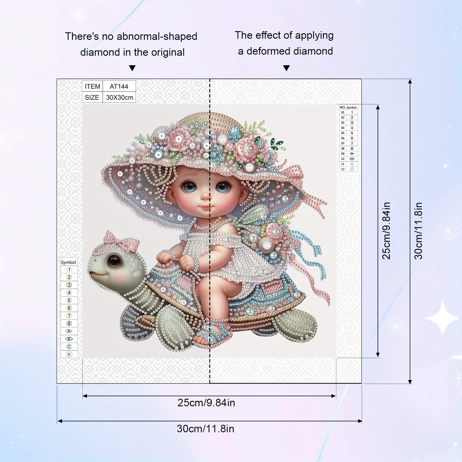 DIY Girl and Turtle 5D Special Shape Diamond Art Kits for Beginners,Diamond Art Painting Kits for Home Wall Decoration Gift