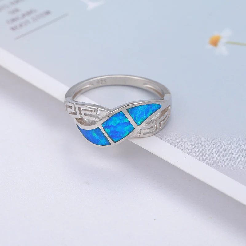 MYOP New Fashion Classic Simple Fire Opal Ring 925 Sterling Silver Women Anniversary Jewelry Special Gift