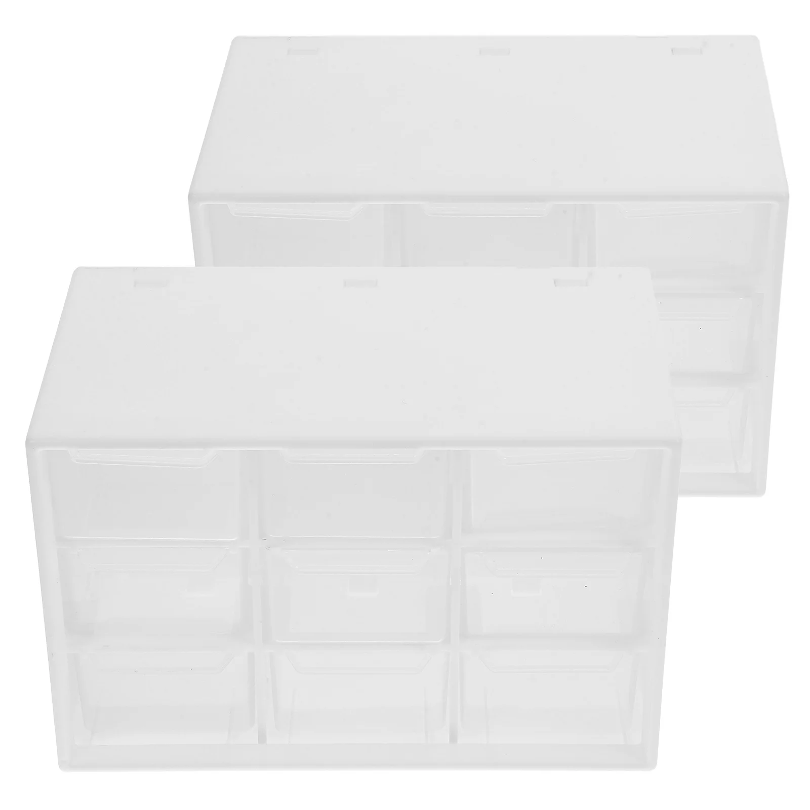 

2pcs Drawer Storage Units Clear Desktop Organizer Box For Office Desk Stationery Document Sundries Plastic Layered Shelf
