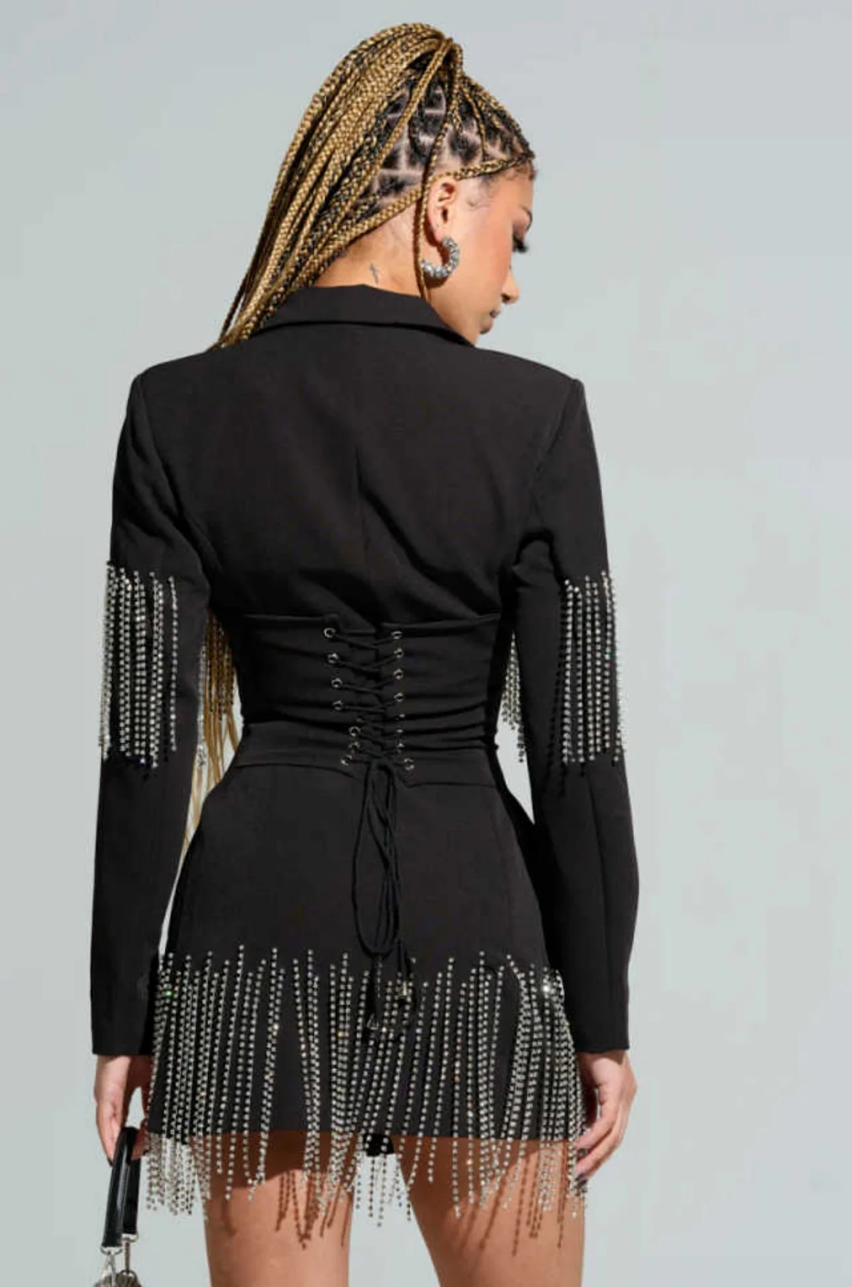 Trajes de Mujer a la Moda, 1 Pieza, Blazer con Cremallera, Borla de Cristal, para Ocasiones Formales, Banquetes, Fiestas de Cumpleaños, Personalizado