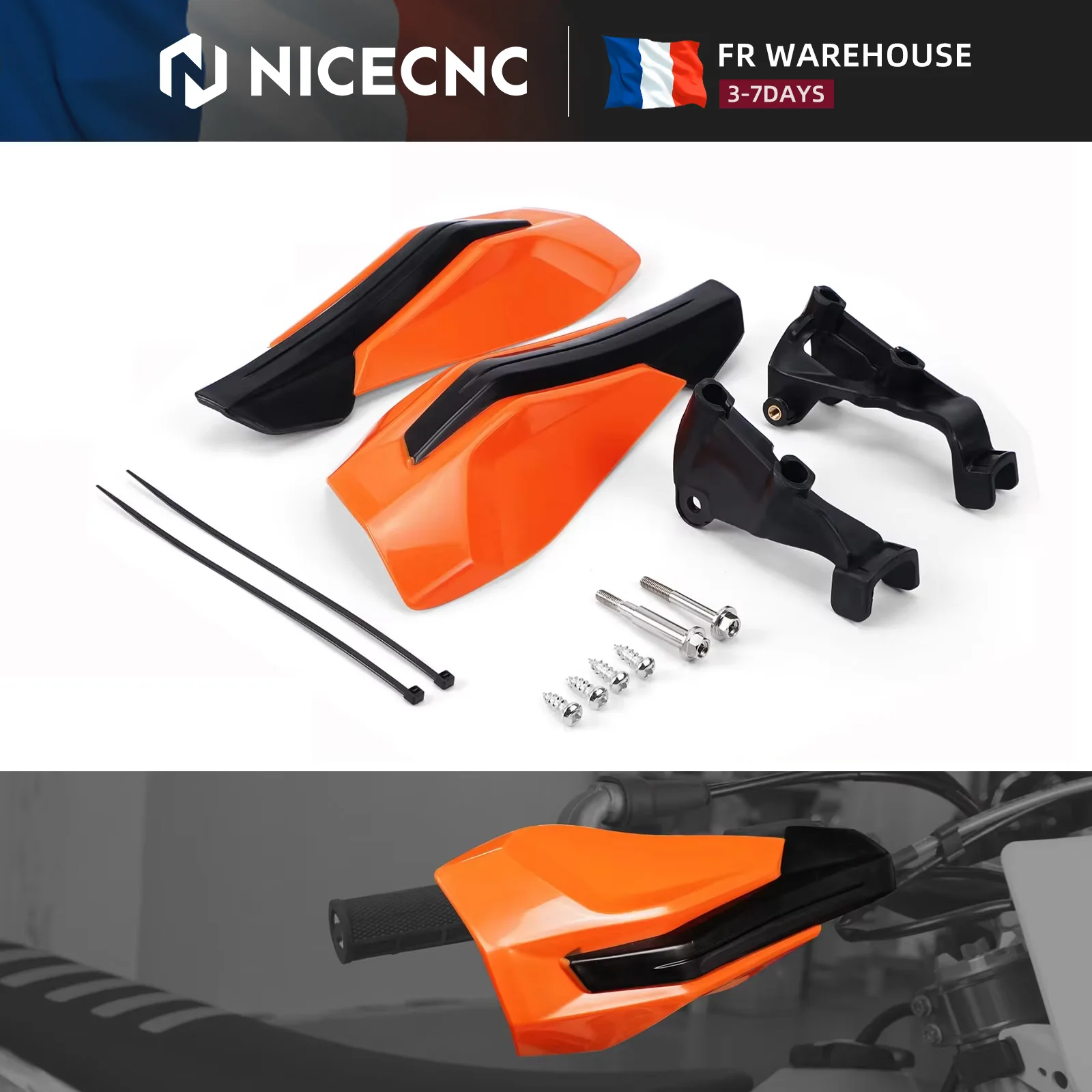 NICECNC Protezioni Manubrio per KTM EXC 300 2014-2023, SX 125, SXF 450, EXCF 350, XCW 500, XC300, XCF 250 TPi 6D, SX250 14-23