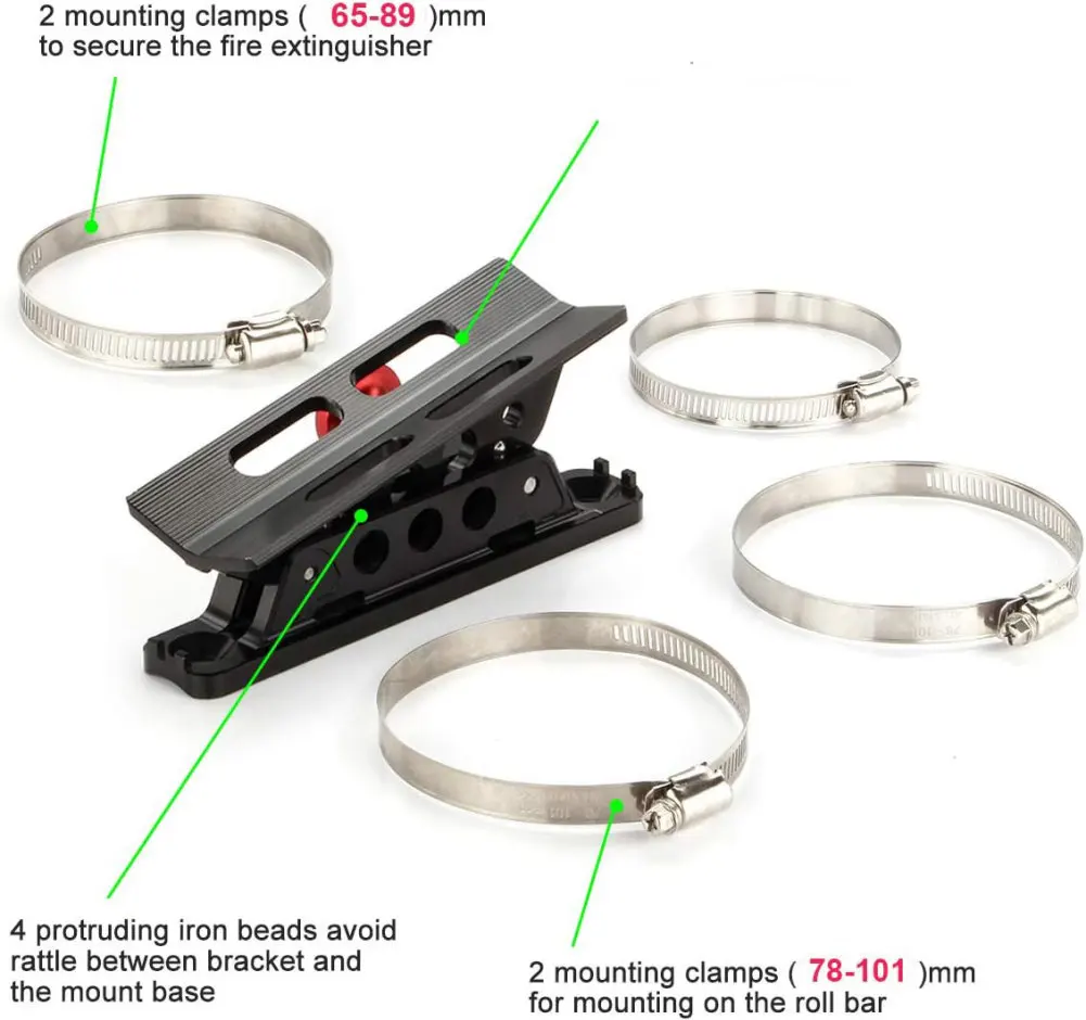 Soporte de montaje para extintor de incendios, barra enrollable ajustable, liberación rápida, Compatible con Atv, Utv, Jk, Jl, nailon para vehículo