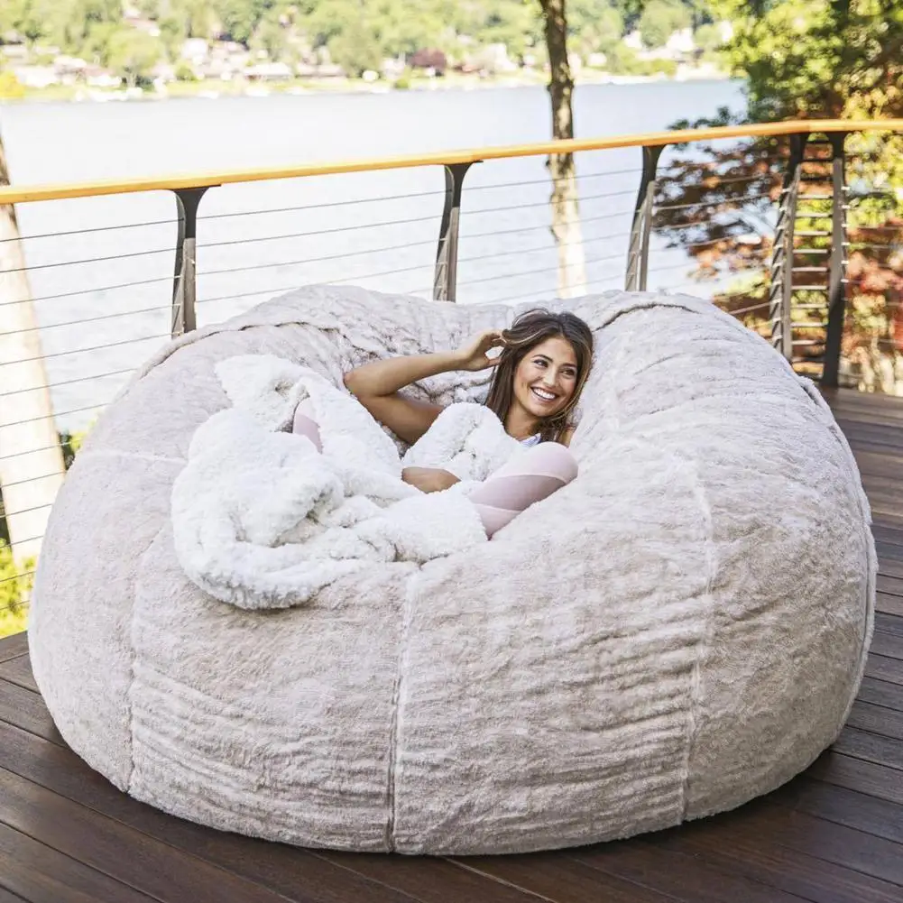 

Ultra-soft Lazy Sofa Cover Bean Bag Cover Slipcover Elasticity Bean Sofa Cover Fluffy Bean Bag Chair Seat Recliner Cushion Cover