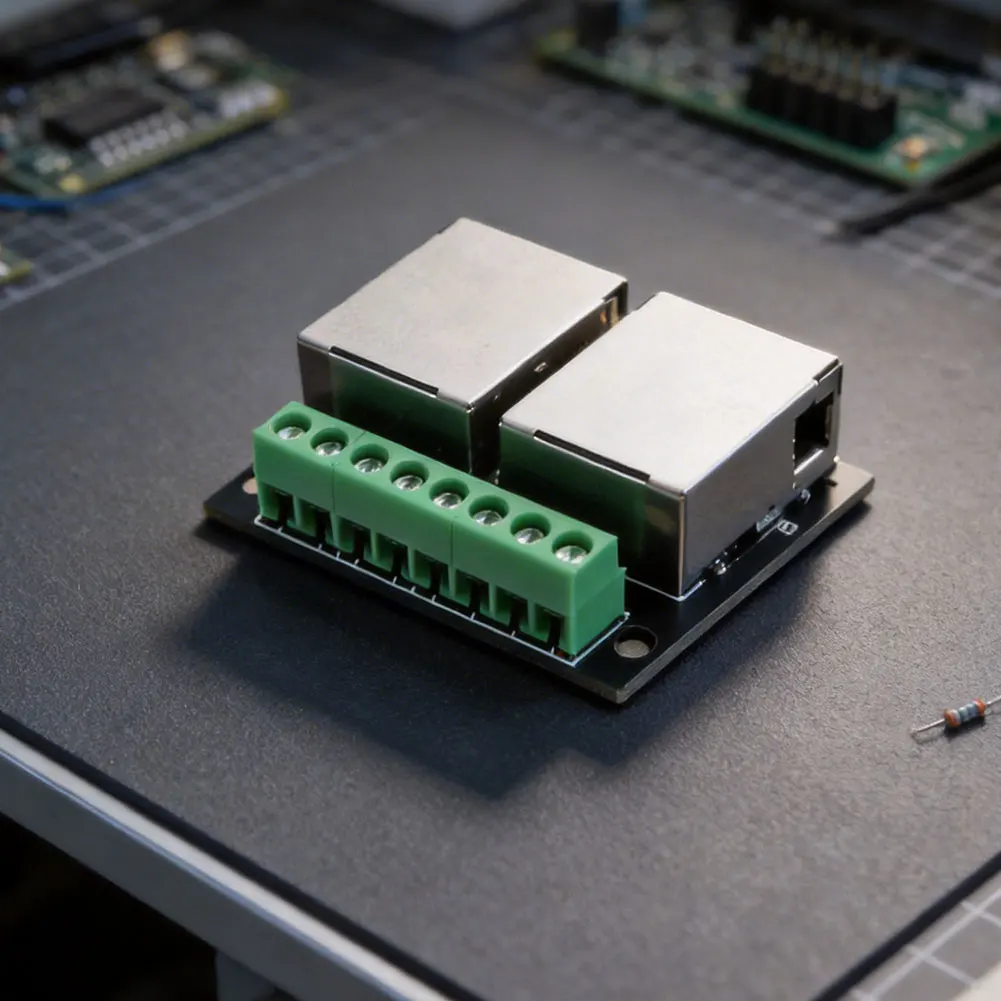 4Pcs Ethernet Adapter Board Dual Female Connectors Are  For Network Devices Vertical & Parallel Network Port Adapter