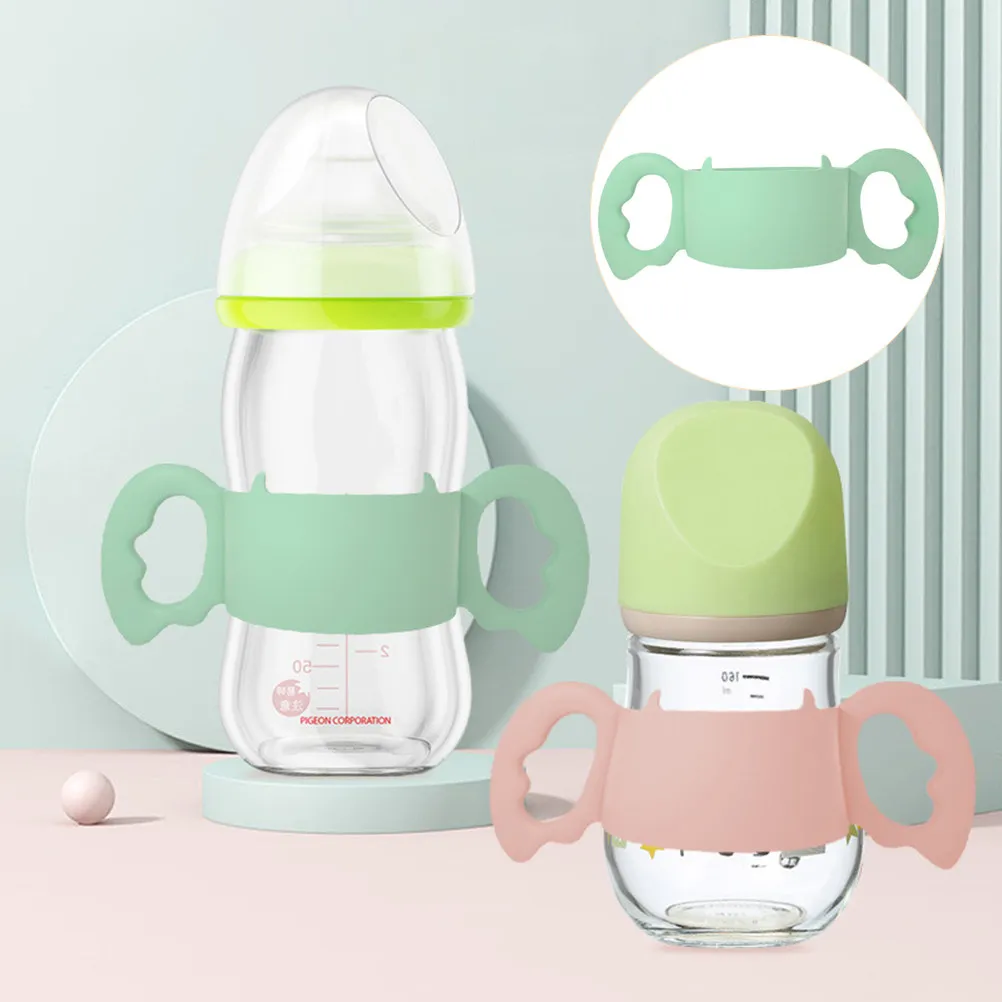 

Baby Bottle Handle Silicone Removable Feeding Bottle Accessory Double Handles for Encourage Independent