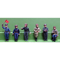 1/72 Scale Resin Figure Model Kit  Military  Tank Crew Relaxed 6 People (Micro Scene Matching) Unassembled  Unpainted