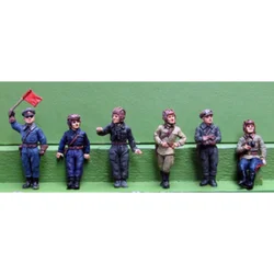 1/72 Scale Resin Figure Model Kit Military Tank Crew Relaxed 6 People (Micro Scene Matching) Unassembled Unpainted