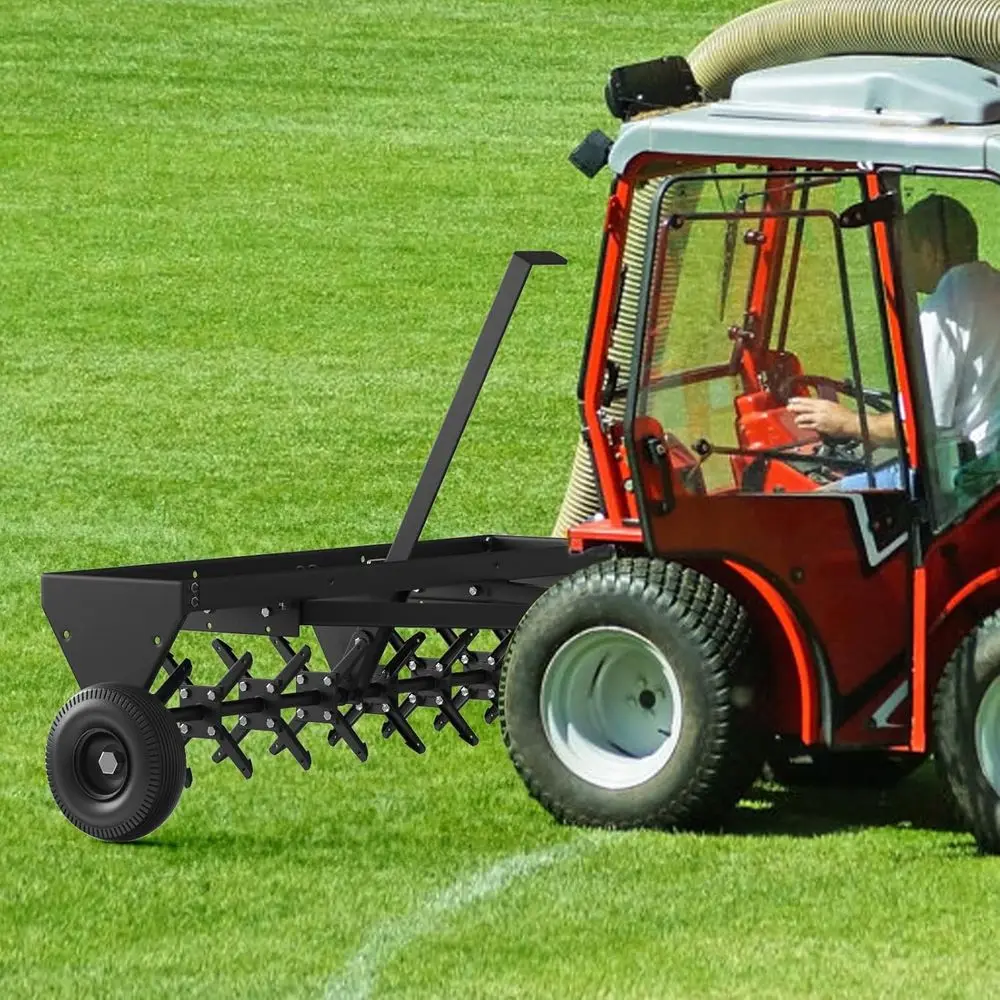 48 Heavy-Duty Galvanized Tow-Behind Spike Aerator for Lawns and Farms