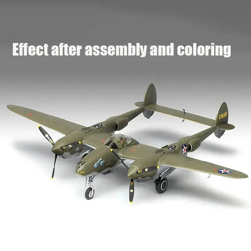 Academy assembled airplane model kit 12208 American P-38F Glacier Girl lightning fighter 1/48 Assemble