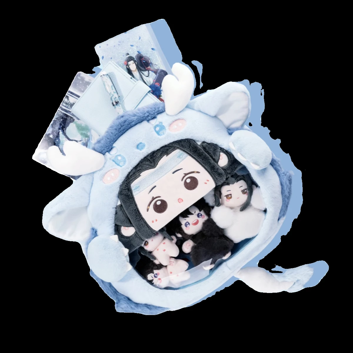 Official Mo Dao Zu Shi Wei Wuxian Lan Wangji Dragon Fox Storage Bag Official MDZS Cartoon Cute Cosplay itabag