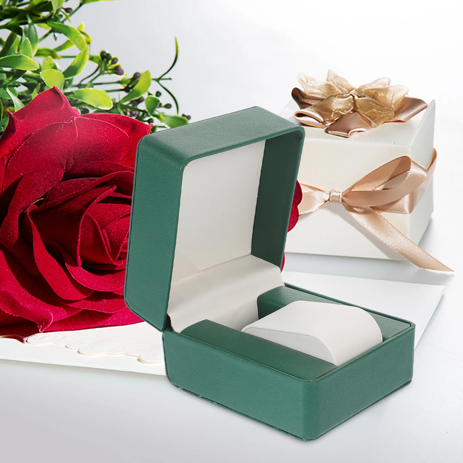 

Pu Watch Box Single Watches Carrying Case Desktop Display Green Travel Storage Organizer Anti Dust Vibration Proof