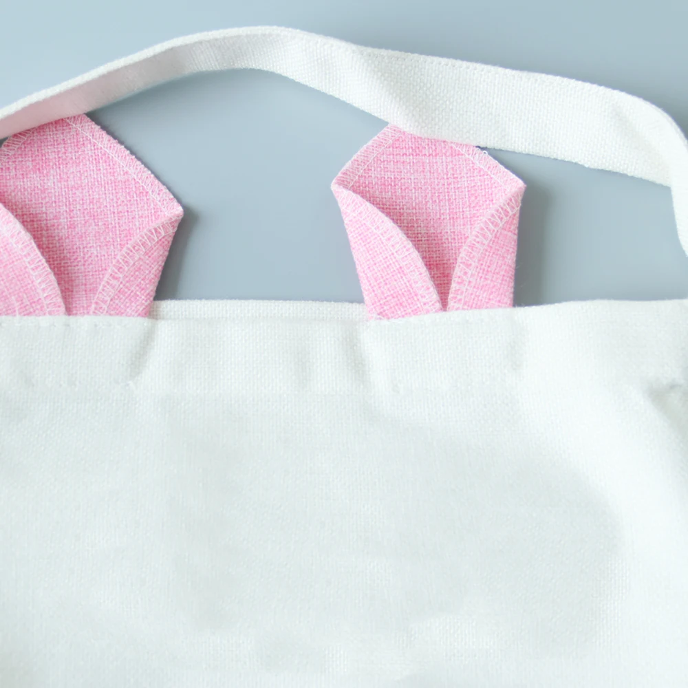 2025 Personalised Name Bunny Pink or Blue Rabbit Bag Easter Party Supplies Home Decor Egg Hunt Basket Kids Girls Boys Gifts Item