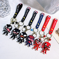 The DC Marvel The Avengers Anime Figure Q Version Spider-Man Venom Keychain Periphery Model Desktop Ornament Gift Toys Game