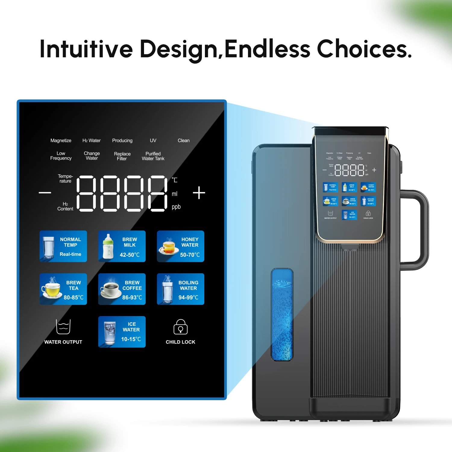 Portable Countertop Hydrogen Water Machine Electric Filter H2 Hydrogen Generator Desktop Water Dispenser