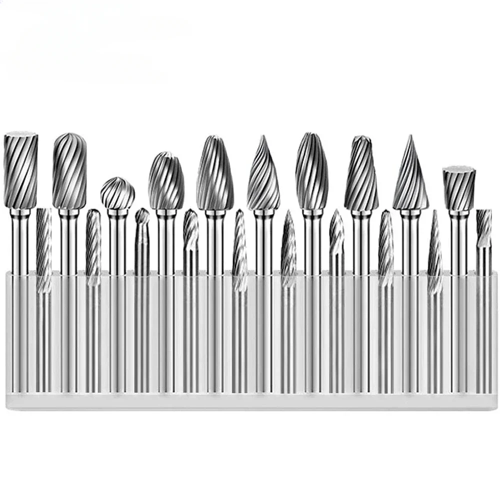 

Tungsten Carbide Rotary Burr Set 1/10/20pcs with 3mm Shank 6mm Bit for Wood & Stone Carving