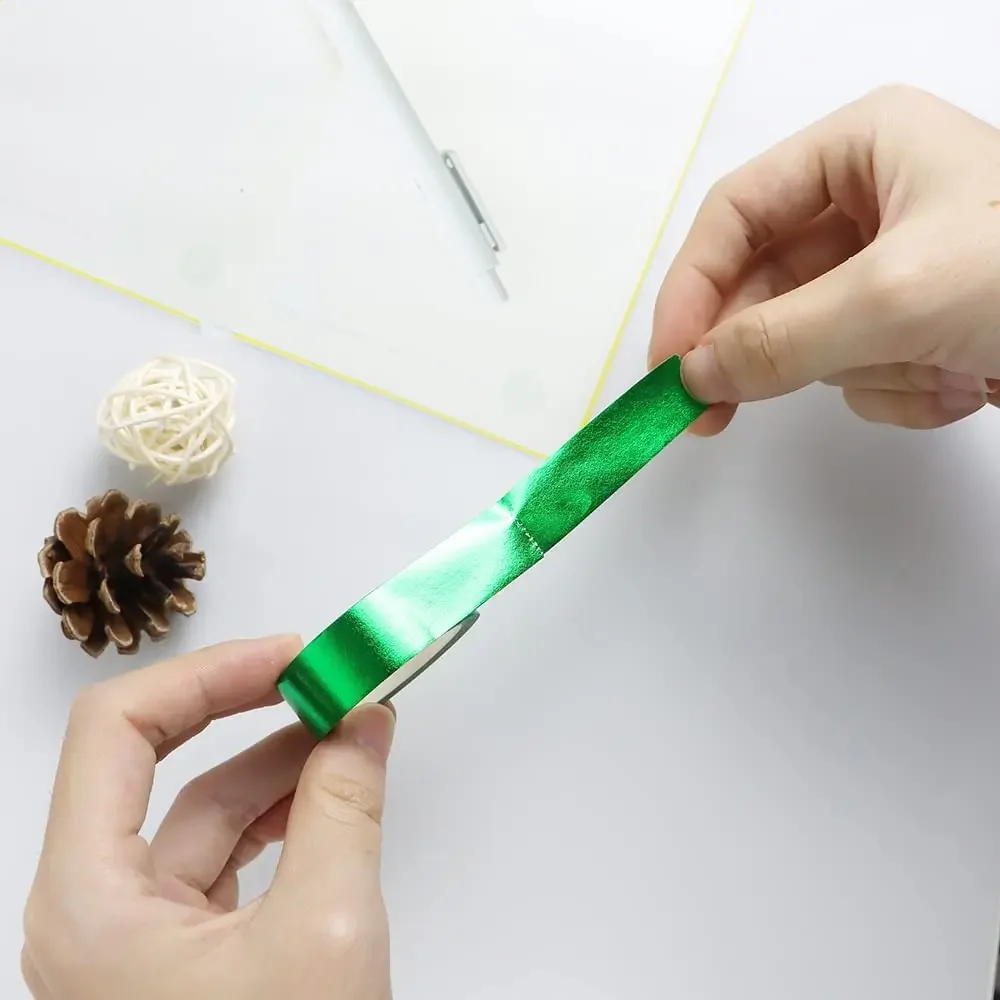 New Washi Tapes Set 10M*15mm Self Adhesive Metallic Masking Tape for Gift Wrapping DIY Craft Scrapbooking Journals Decor