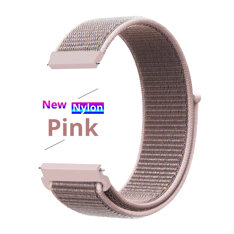 20mm 22mm Nylon Loop Watch Strap For Amazfit Bip/3Pro/GTS/GTR/GTS2 Strap For Samsung Gear S2/Galaxy Active2 For Huawei watch GT2