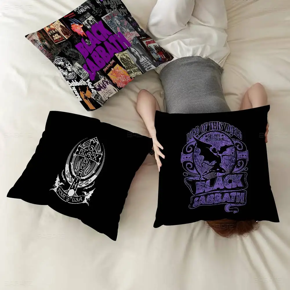 B-Black S-Sabbath Rock Band, personalisiertes Bild, Text, dekorative Kissen für den Haushalt, Geschenke für den Haushalt, 45 x 45 cm