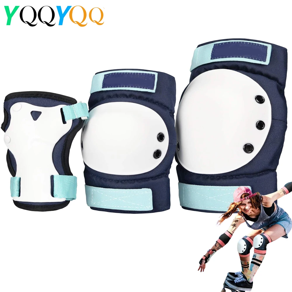 Adult/Youth/Junior Knee Pads Elbow Pads Wrist Guards 3 in 1 Protective Gear, for Skateboard,Roller Skate,Inline,Cycling,MTB Bike