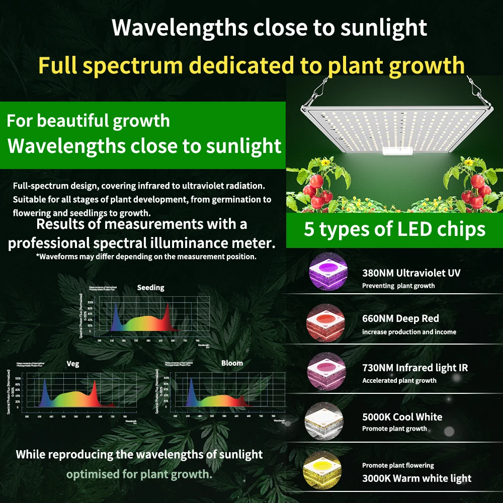 SOMYMORE SR01-48W Quantum Board Full Spectrum Led Grow Lamp For Plants Vegetable Greenhouse Plant Grow Light Growbox Lamp Kit