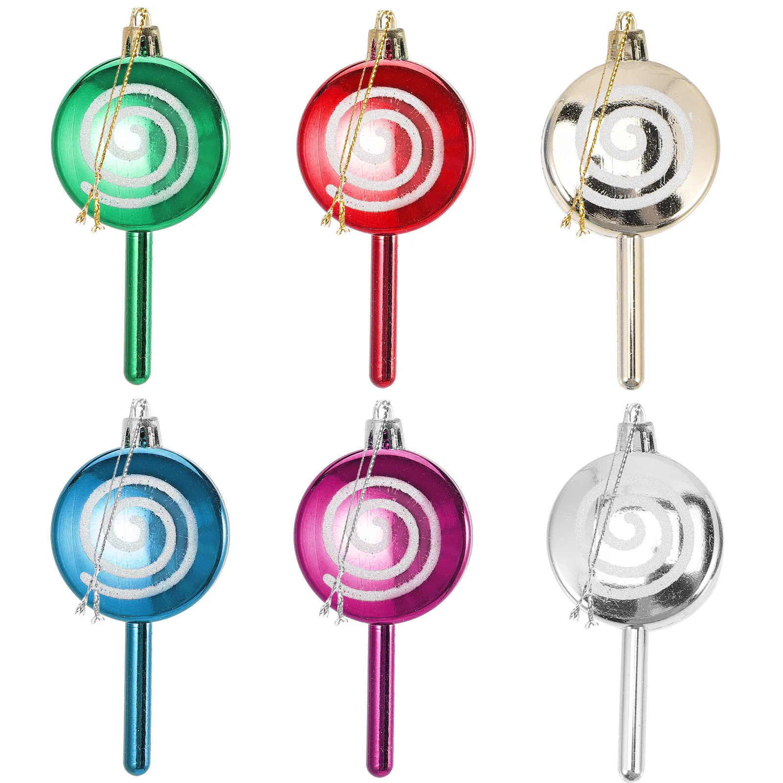 

6Pcs Candy Pendants Christmas Tree Decorations Hanging Ornaments Xmas Party Candy Charms Colorful Tree Ornaments