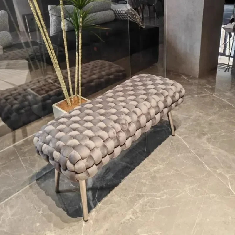 Luxury Creative Shoe Changing Stool Simple Modern Cloakroom Sofa Stools Bedroom Vanity Ottomans Home Shoe Changing Stool