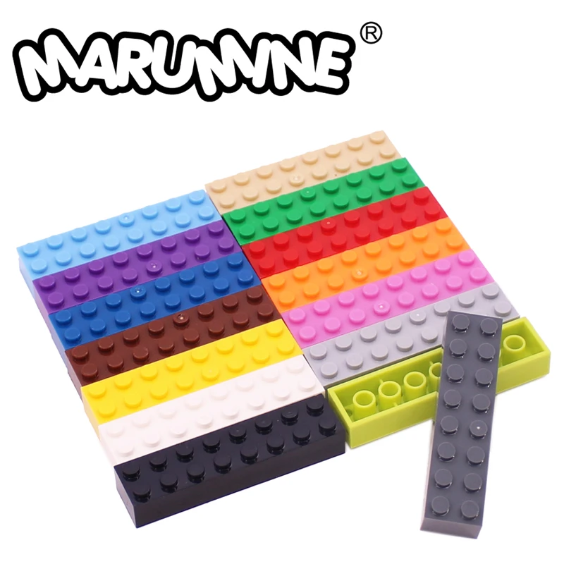 

MARUMINE 2x8 Dots MOC Brick Bulk Part 50PCS 3007 Compatible Educational Games DIY Classic Building Blocks Accessories for Kids