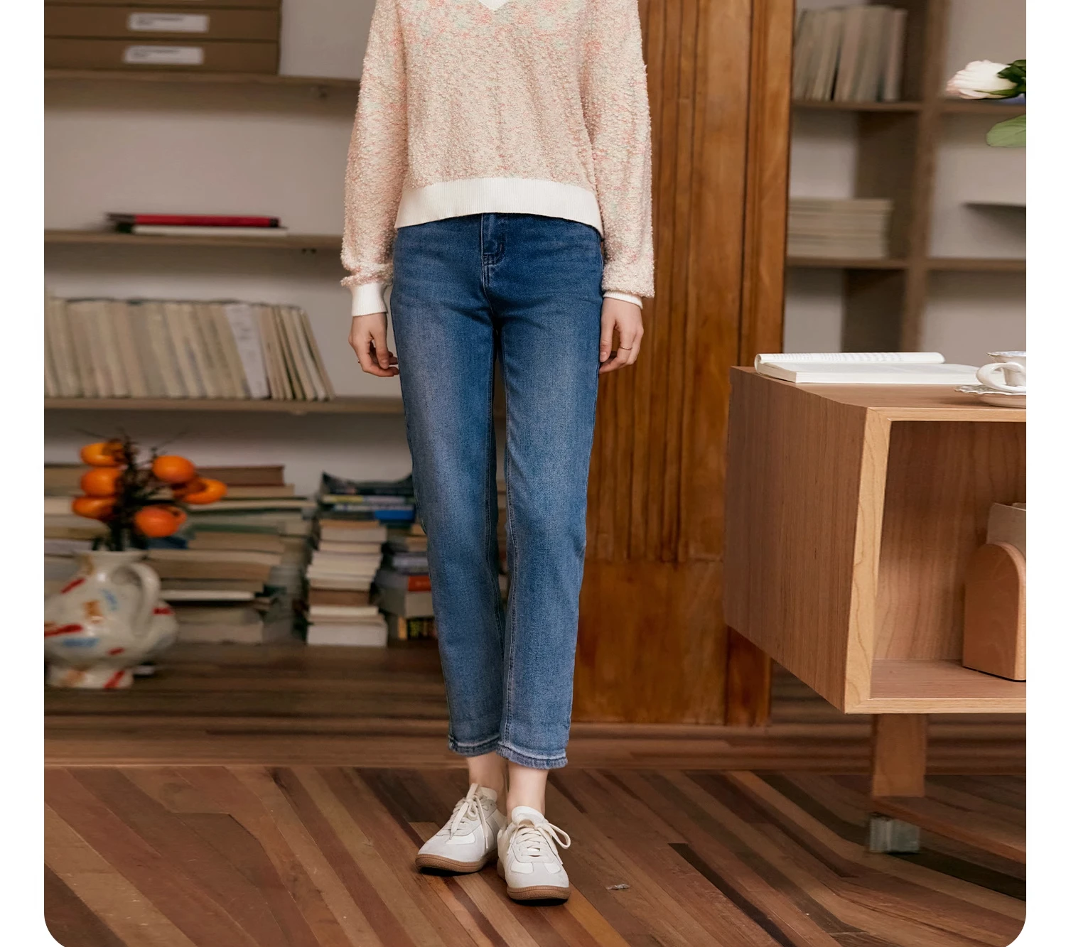 OLrain Cotton Straight Jeans Women 2025 Spring Summer Solid High-waist Female Streetwear Pencil Full-length Pants N56QA92961