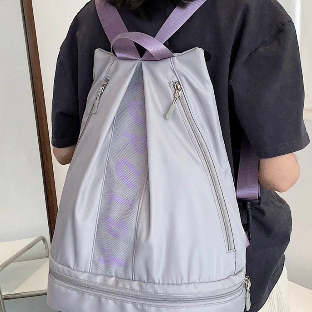 Light nylon ladies shoulder travel bag dry and wet separate separate shoes warehouse ladies sports backpack