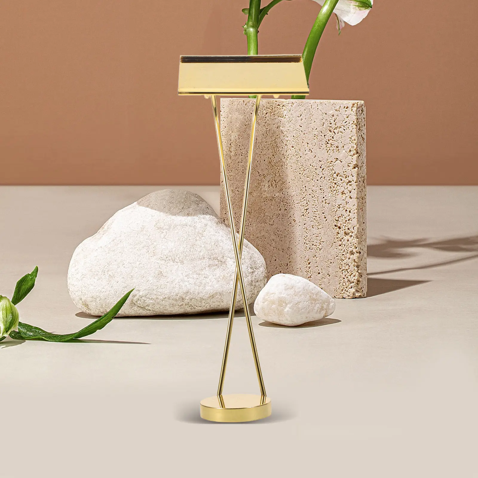 Square Stainless Steel Desktop Business Card Holder Stand for Wedding Restaurant Reception Table Memo Clip Note Holder