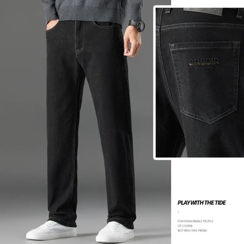 

2025 Autumn Winter New Classic Retro Street Commuter Loose Casual Long Pants Straight High-Quality Versatile Trendy Men's Jeans