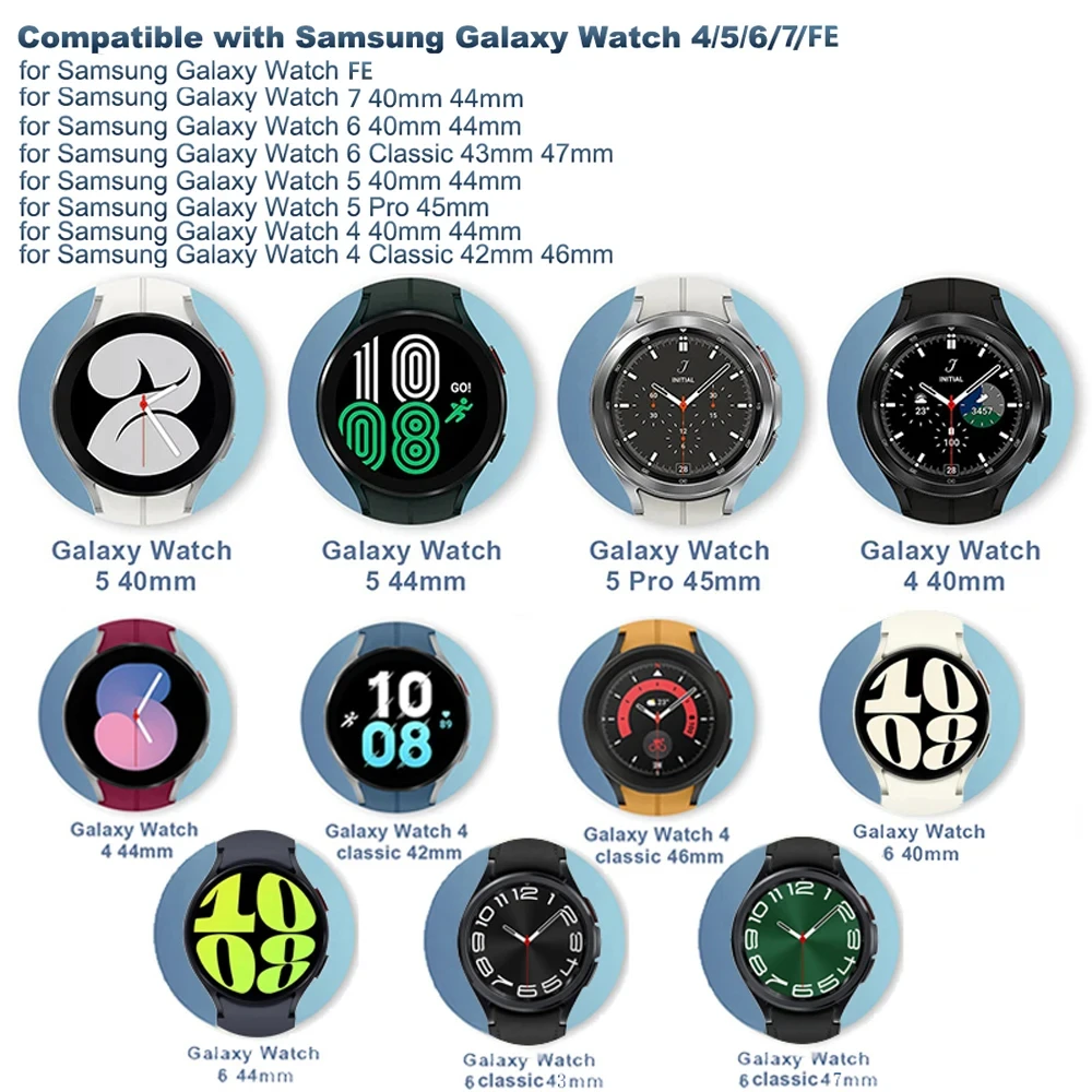 Original Silicone Band for Samsung Galaxy Watch Ultra Strap 7/6/6 Classic/5 Pro/4 47mm Bracelet 44mm/40mm/43mm/46mm Sport Band
