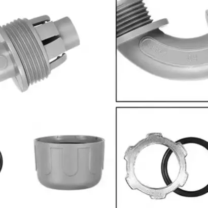 Right Angle 90 Degree Conduit Connector Designed for Water Tight Sealing in Air Conditioner and Renovation Wiring